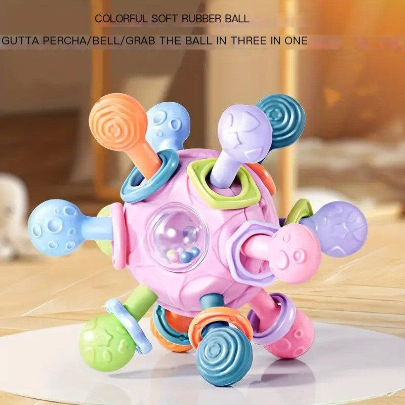 Juguete de Silicona Manhattan Ball Rotating Rattle para Agarrar