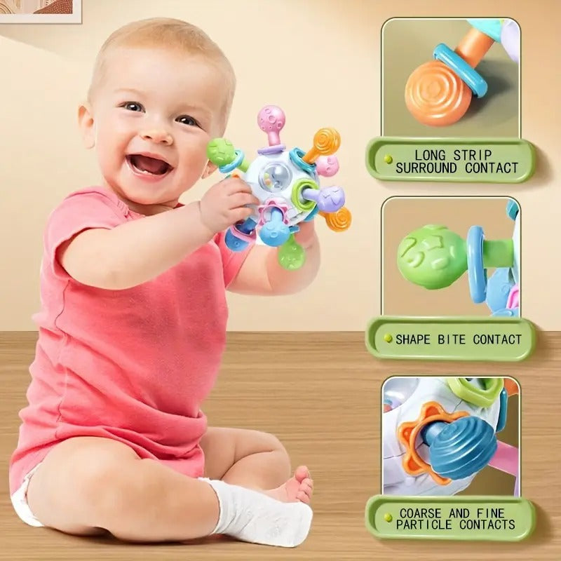 Juguete de Silicona Manhattan Ball Rotating Rattle para Agarrar