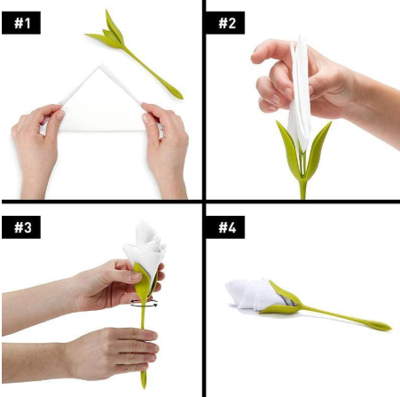 Portaservilletas con Diseño de Flor de Rosa (Set de Herramientas)